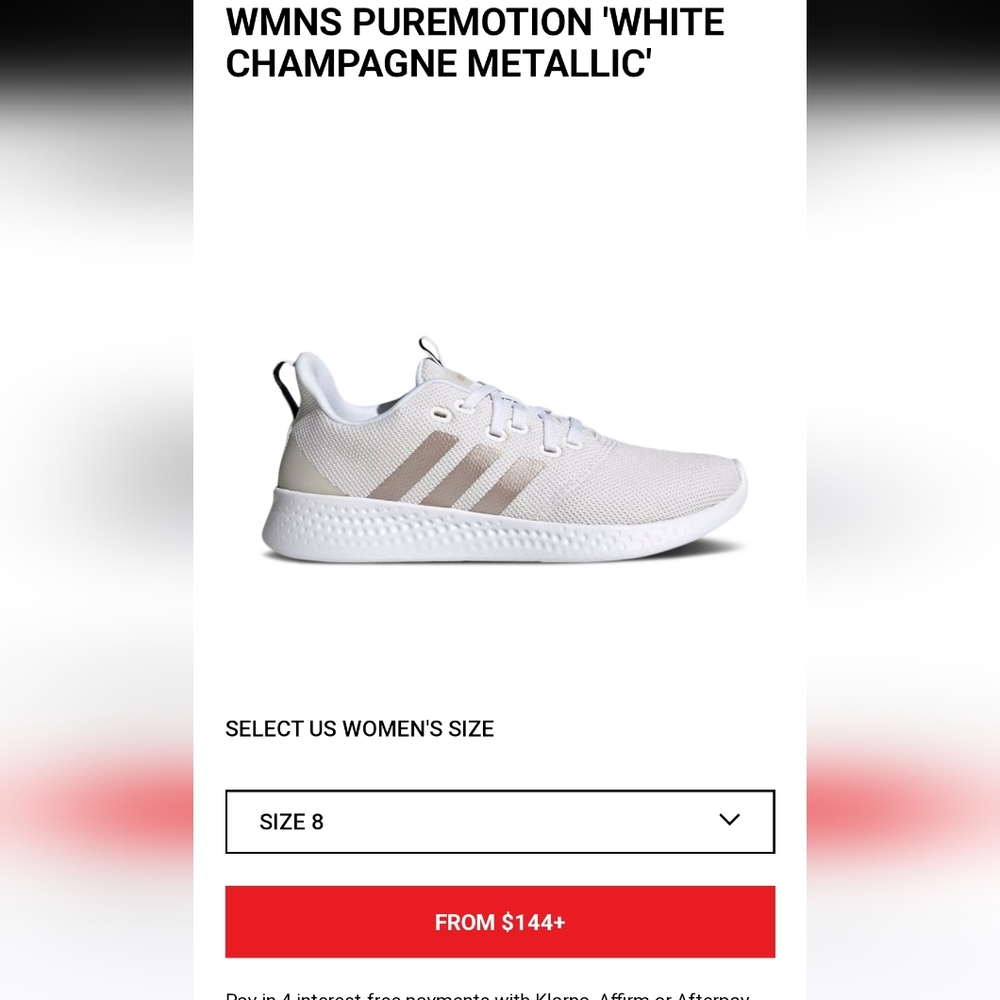 Adidas Puremotion 8.6 White Champagne Metallic woman's shoes
